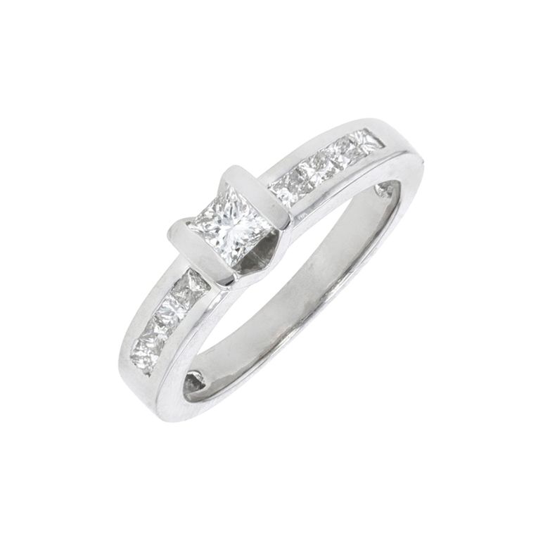Solitaire diamants 0.63 carat or blanc 4.97g Comme neuf -  reconditionné disponible sur Gemme Les Bijoux
